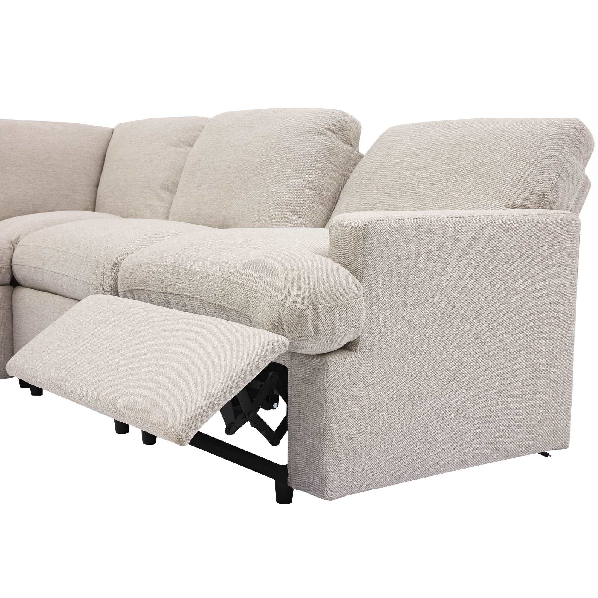 Bellemave® 104" Power Recliner Corner Sofa Home Theater Reclining Sofa Sectional Couches with Storage Box, Cup Holders, USB Ports and Power Socket - Bellemave