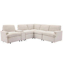 Bellemave® 104" Power Recliner Corner Sofa Home Theater Reclining Sofa Sectional Couches with Storage Box, Cup Holders, USB Ports and Power Socket - Bellemave