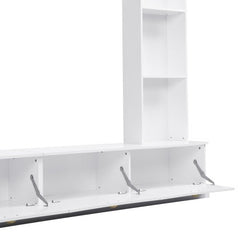 Bellemave® 104.2" Large Wall Unit Entertainment Center with Bookshelves and Golden Handles - Bellemave