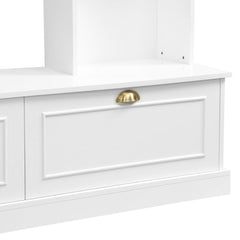 Bellemave® 104.2" Large Wall Unit Entertainment Center with Bookshelves and Golden Handles - Bellemave