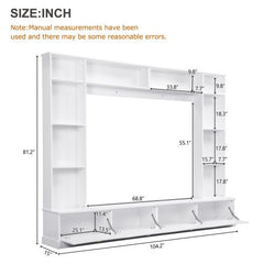 Bellemave® 104.2" Large Wall Unit Entertainment Center with Bookshelves and Golden Handles - Bellemave