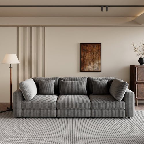 Bellemave® 105" 3 Seater Sofa with Removable Back Cushions and 5 Pillows - Bellemave
