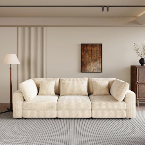 Bellemave® 105" 3 Seater Sofa with Removable Back Cushions and 5 Pillows - Bellemave