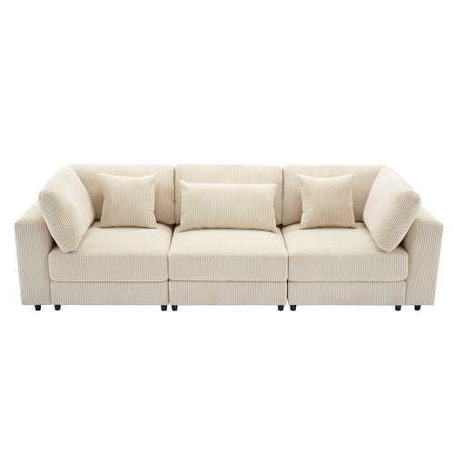 Bellemave® 105" 3 Seater Sofa with Removable Back Cushions and 5 Pillows - Bellemave