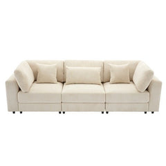 Bellemave® 105" 3 Seater Sofa with Removable Back Cushions and 5 Pillows - Bellemave