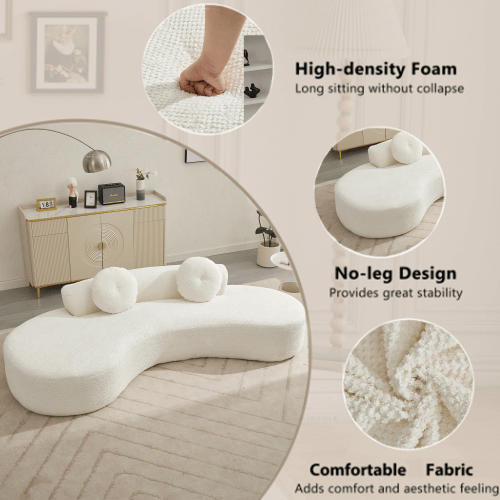 Bellemave® 105.5" Modern Cloud Couch with 2 Pillows - Bellemave