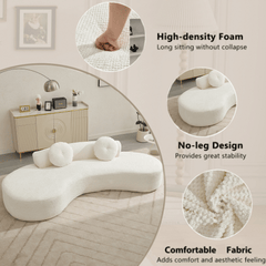 Bellemave® 105.5" Modern Cloud Couch with 2 Pillows - Bellemave