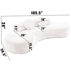 Bellemave® 105.5" Modern Cloud Couch with 2 Pillows - Bellemave