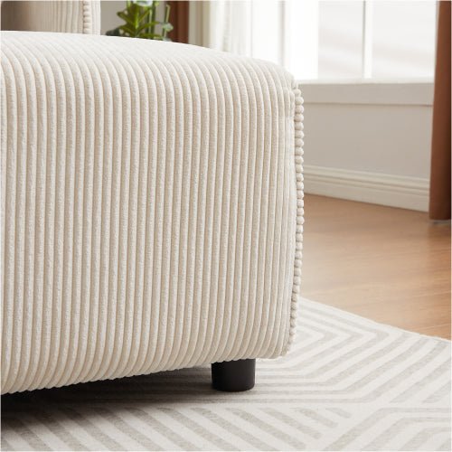 Bellemave® 106" Modern Minimalist Corduroy Combination Sofa with 2 Comfort Cushions with USB & C Charging Ports - Bellemave