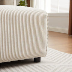 Bellemave® 106" Modern Minimalist Corduroy Combination Sofa with 2 Comfort Cushions with USB & C Charging Ports - Bellemave