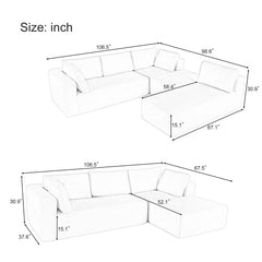 Bellemave® 106.5" Modern Large Modular Sectional Sofa - Bellemave