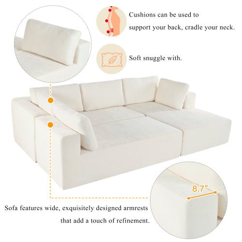 Bellemave® 106.5" Modern Large Modular Sectional Sofa - Bellemave