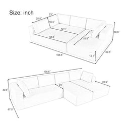 Bellemave® 106.5" Modern Large Modular Sectional Sofa - Bellemave