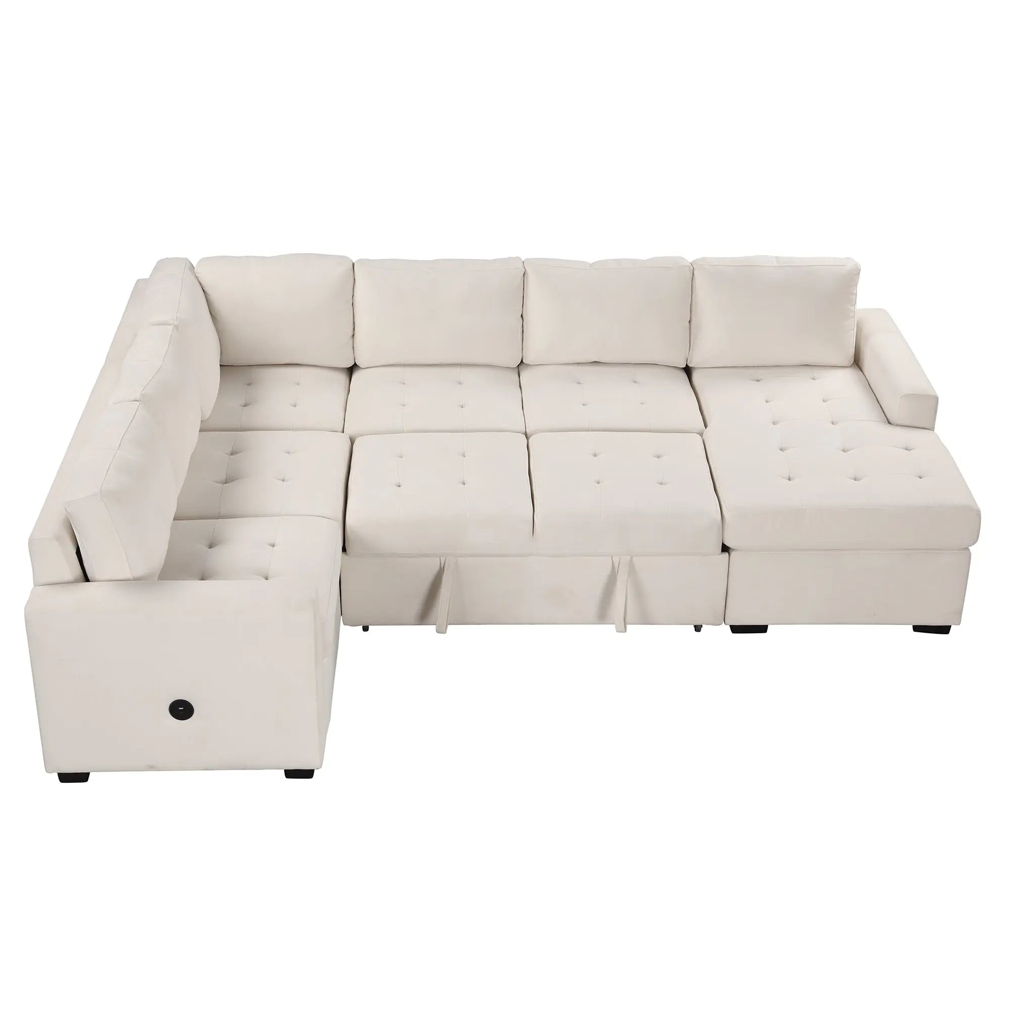 Bellemave® 108.3" Modular Combination Sofa with Ottoman L - shaped Corner Combination, USB and Type - C Interfaces - Bellemave