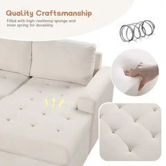 Bellemave® 108.3" Modular Combination Sofa with Ottoman L - shaped Corner Combination, USB and Type - C Interfaces - Bellemave