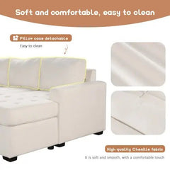 Bellemave® 108.3" Modular Combination Sofa with Ottoman L - shaped Corner Combination, USB and Type - C Interfaces - Bellemave