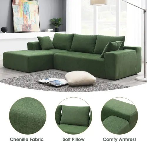 Bellemave® 109" L - Shape Modern Simple Modular Sectional Living Room Sofa Set - Bellemave