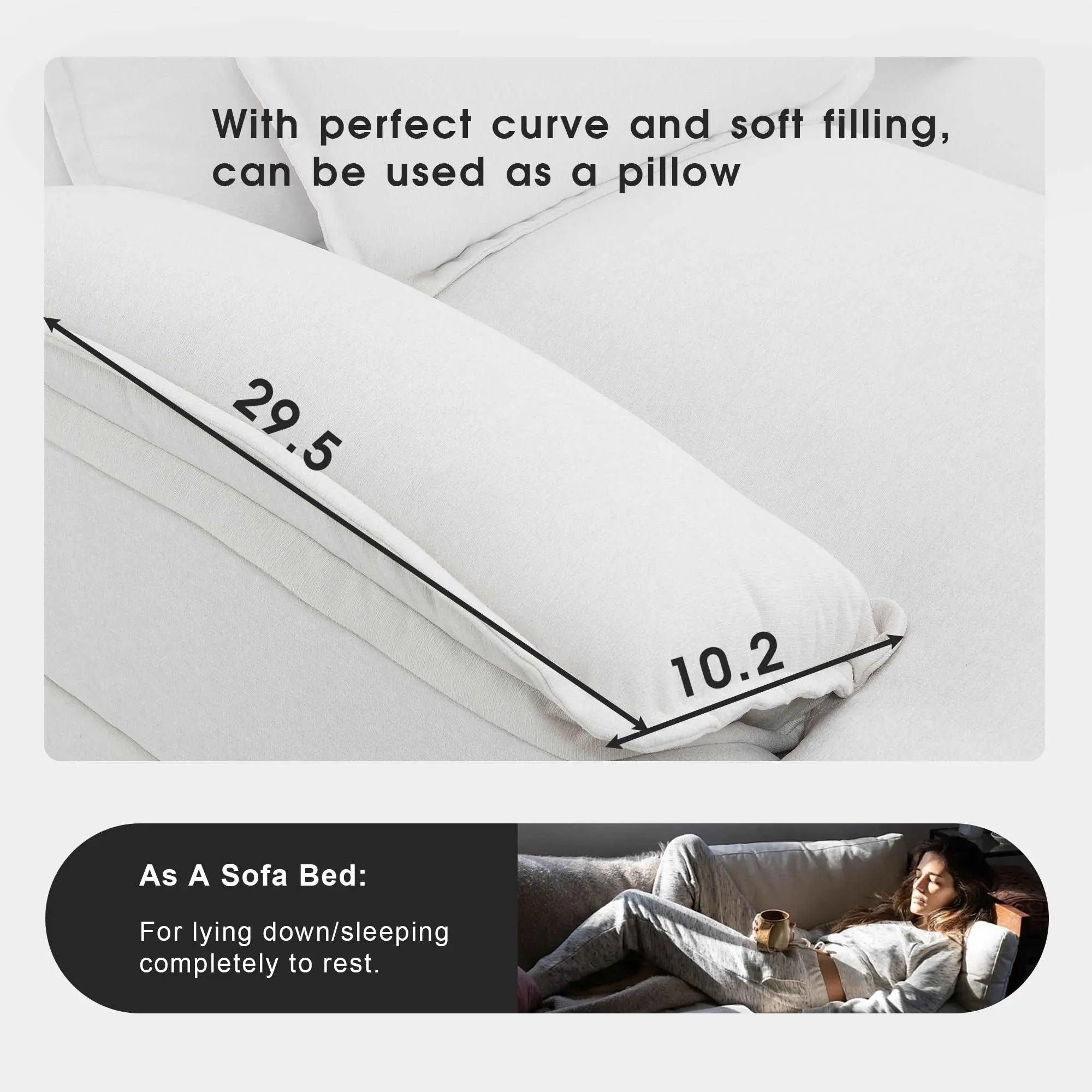Bellemave® 109.8" Modern U - shaped Sectional Sofa with Waist Pillows - Bellemave