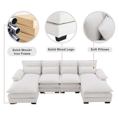 Bellemave® 109.8" Modern U - shaped Sectional Sofa with Waist Pillows - Bellemave
