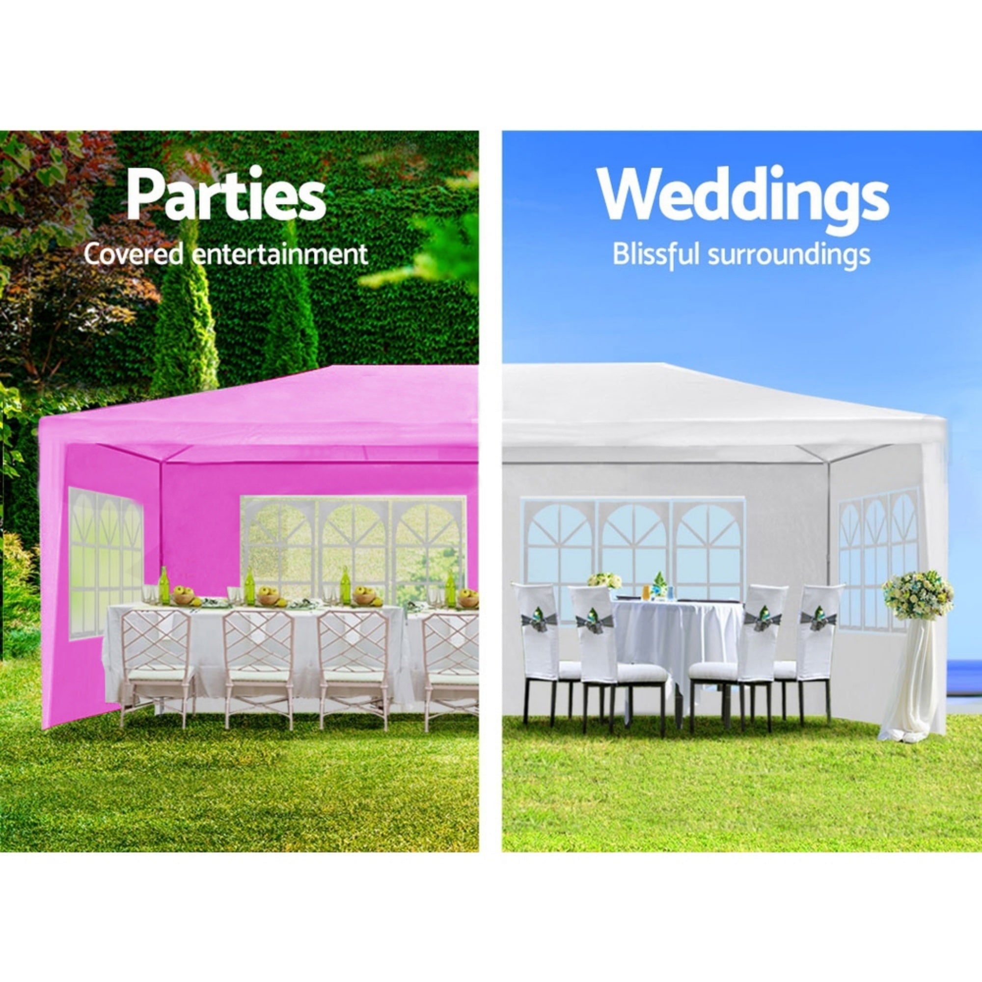 Bellemave® 10x20' Wedding Party Canopy Tent Outdoor Gazebo with 6 Removable Sidewalls Black Color - Bellemave