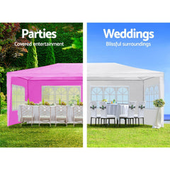 Bellemave® 10x20' Wedding Party Canopy Tent Outdoor Gazebo with 6 Removable Sidewalls Black Color - Bellemave