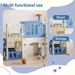 Bellemave® 11 in 1 Toddler Playset with Slid ,Basketball Hoop and Extra Long Aisle, Climbing and Strong swing - Bellemave