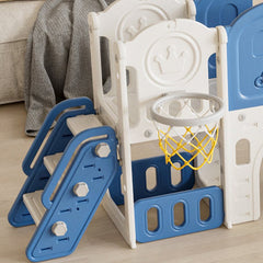 Bellemave® 11 in 1 Toddler Playset with Slid ,Basketball Hoop and Extra Long Aisle, Climbing and Strong swing - Bellemave