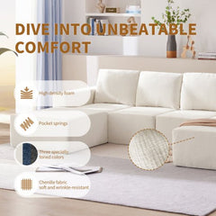 Bellemave® 110" Luxury Chenille U Shaped Sectional Sofa - Bellemave