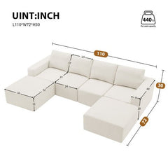 Bellemave® 110" Luxury Chenille U Shaped Sectional Sofa - Bellemave