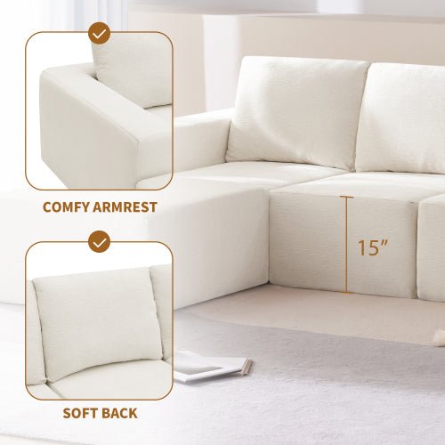 Bellemave® 110" Luxury Chenille U Shaped Sectional Sofa - Bellemave