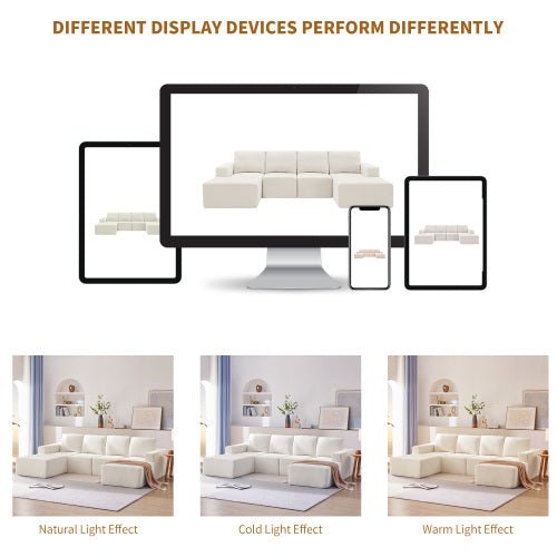 Bellemave® 110" Luxury Chenille U Shaped Sectional Sofa - Bellemave