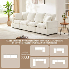 Bellemave® 110" Modern Chenille Modular Sofa with 2 Pillows Included - Bellemave