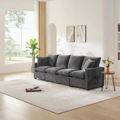 Bellemave® 110" Modern Chenille Modular Sofa with 2 Pillows Included - Bellemave