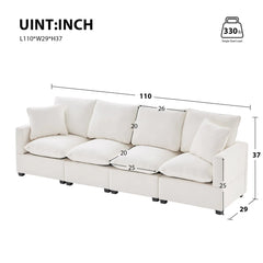 Bellemave® 110" Modern Chenille Modular Sofa with 2 Pillows Included - Bellemave