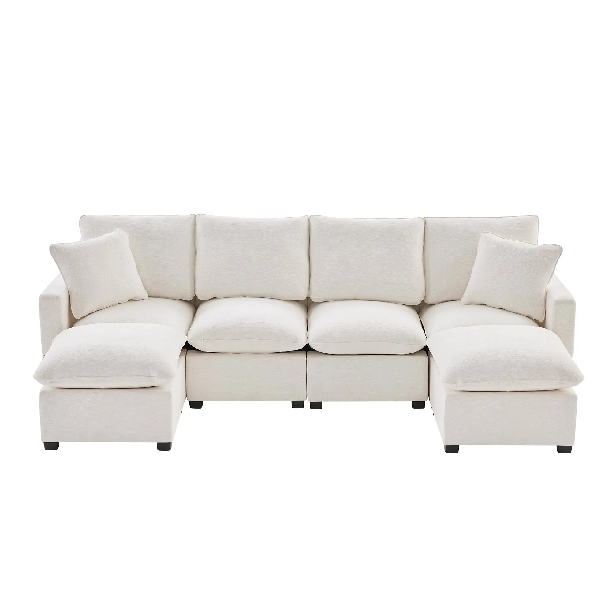 Bellemave® 110" U - Shape Modern Chenille Modular Sofa with 2 Pillows Included - Bellemave