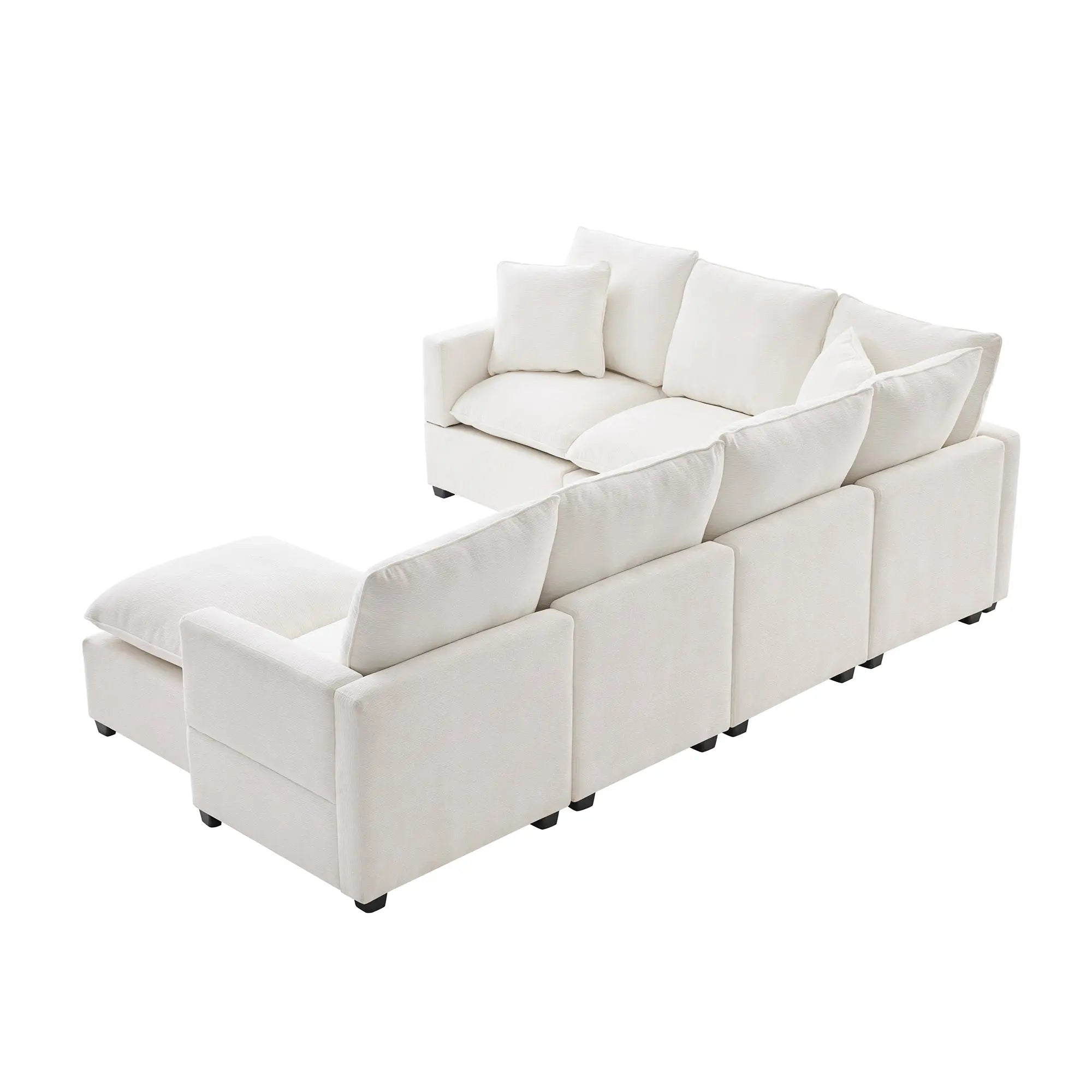 Bellemave® 110" U - Shape Modern Chenille Modular Sofa with 2 Pillows Included - Bellemave