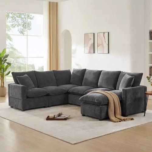 Bellemave® 110" U - Shape Modern Chenille Modular Sofa with 2 Pillows Included - Bellemave