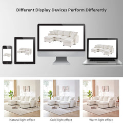 Bellemave® 110" U - Shape Modern Chenille Modular Sofa with 2 Pillows Included - Bellemave