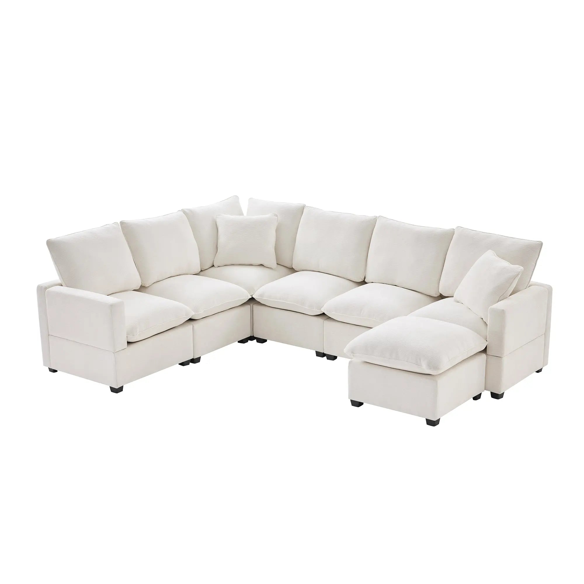 Bellemave® 110" U - Shape Modern Chenille Modular Sofa with 2 Pillows Included - Bellemave