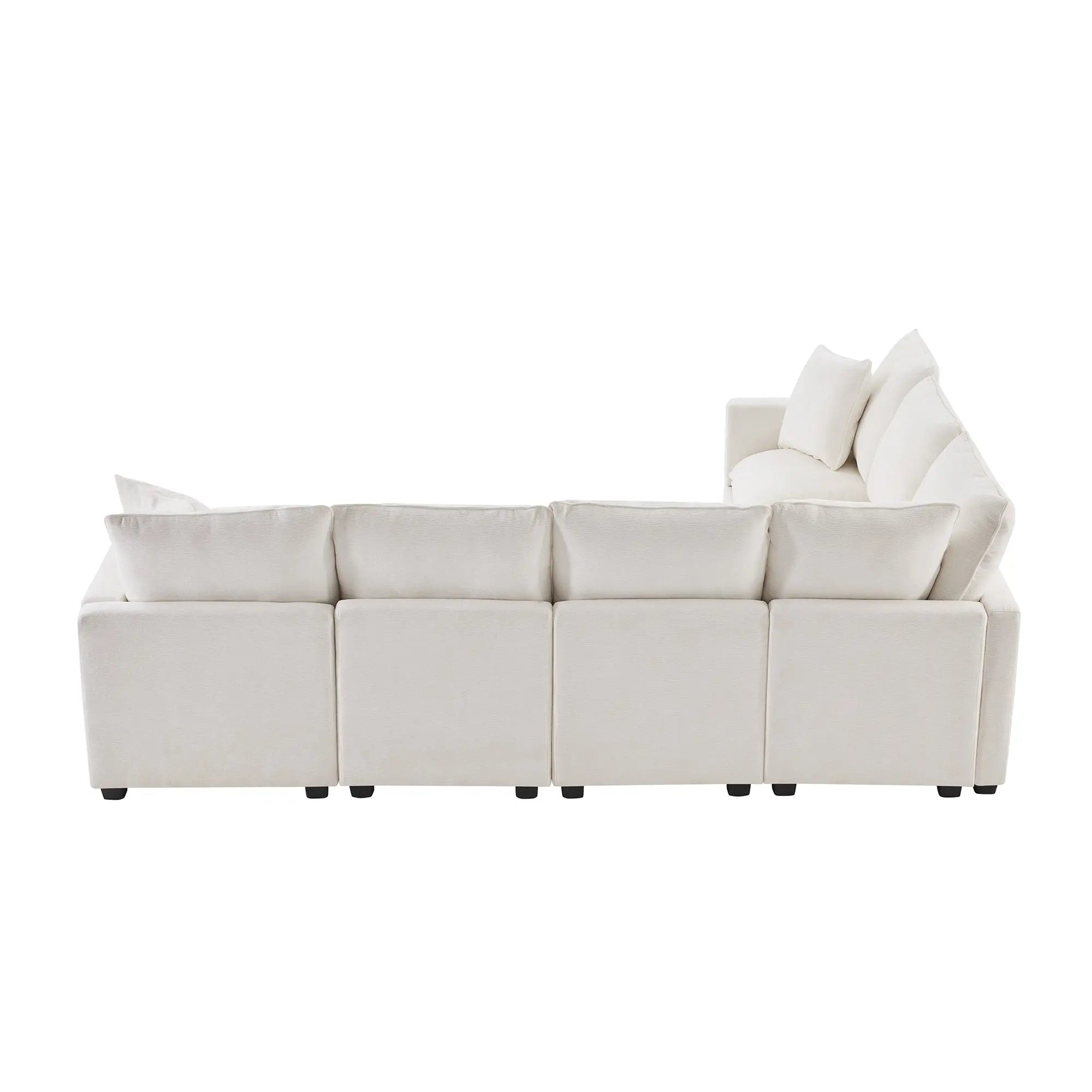 Bellemave® 110" U - Shape Modern Chenille Modular Sofa with 2 Pillows Included - Bellemave