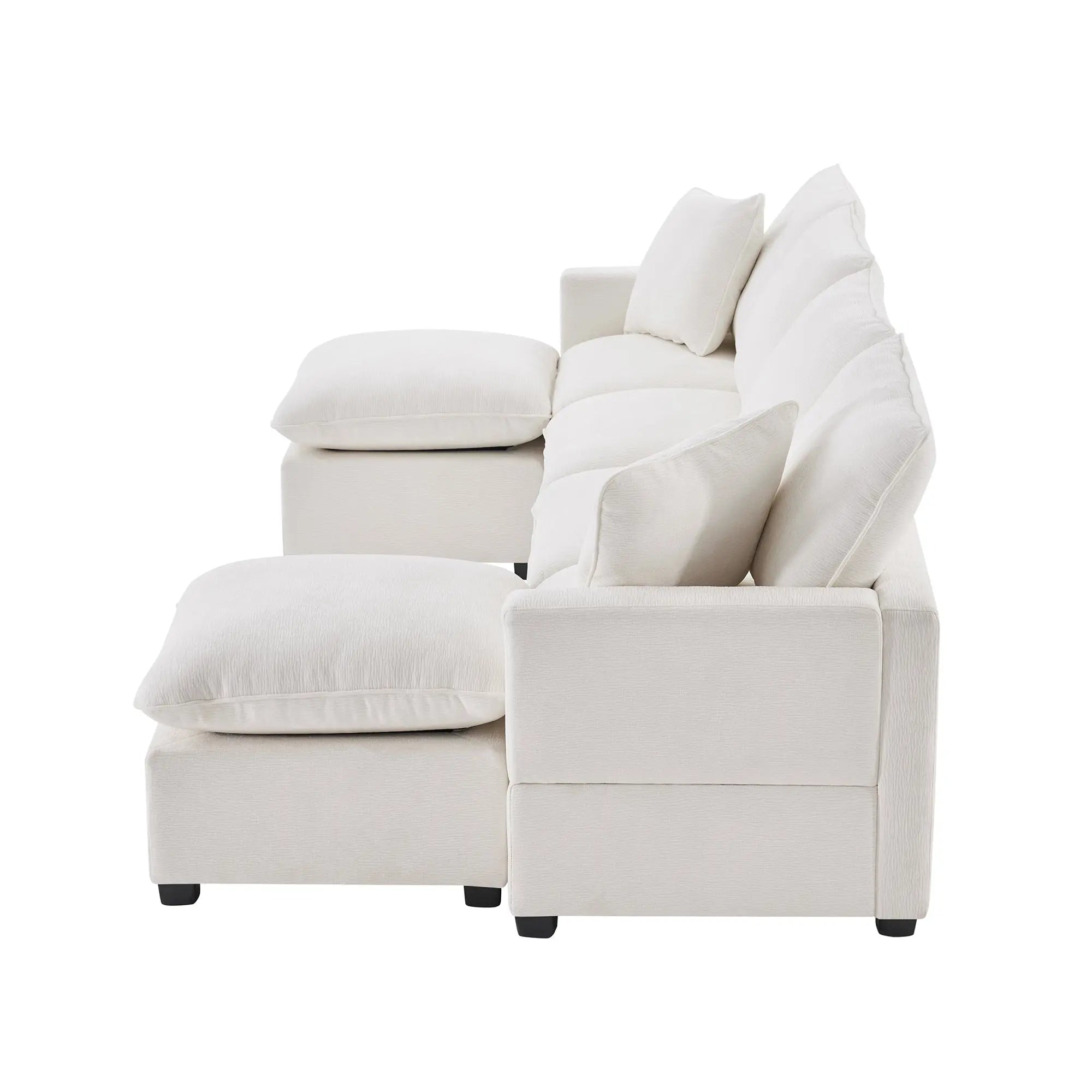 Bellemave® 110" U - Shape Modern Chenille Modular Sofa with 2 Pillows Included - Bellemave