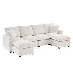 Bellemave® 110" U - Shape Modern Chenille Modular Sofa with 2 Pillows Included - Bellemave