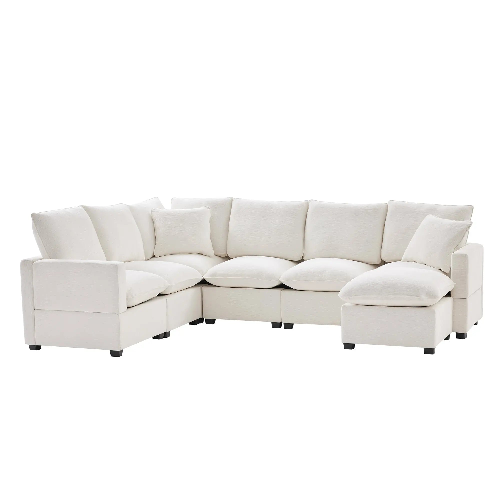 Bellemave® 110" U - Shape Modern Chenille Modular Sofa with 2 Pillows Included - Bellemave