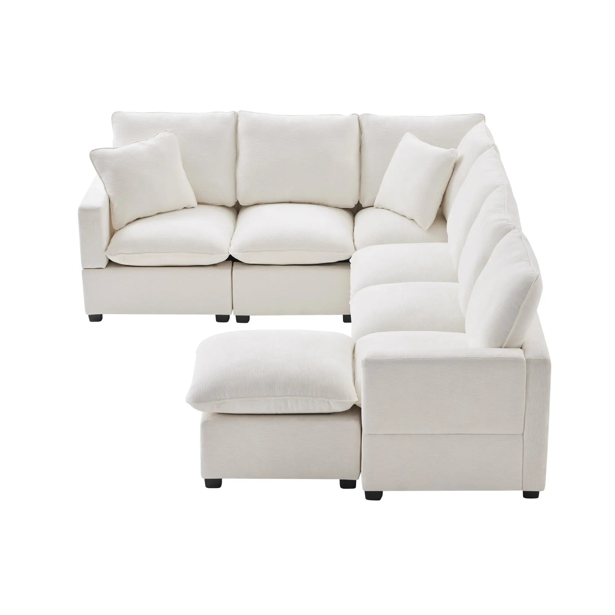 Bellemave® 110" U - Shape Modern Chenille Modular Sofa with 2 Pillows Included - Bellemave