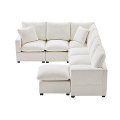 Bellemave® 110" U - Shape Modern Chenille Modular Sofa with 2 Pillows Included - Bellemave