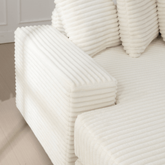 Bellemave® 111" Oversized Two - Piece L Shaped Corduroy Sofa with Armrests and 8 Throw Pillows - Bellemave