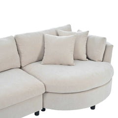 Bellemave® 111.4" Three Indoor Cushioned Combination Sofas with Three Pillows and Curved Seat - Bellemave