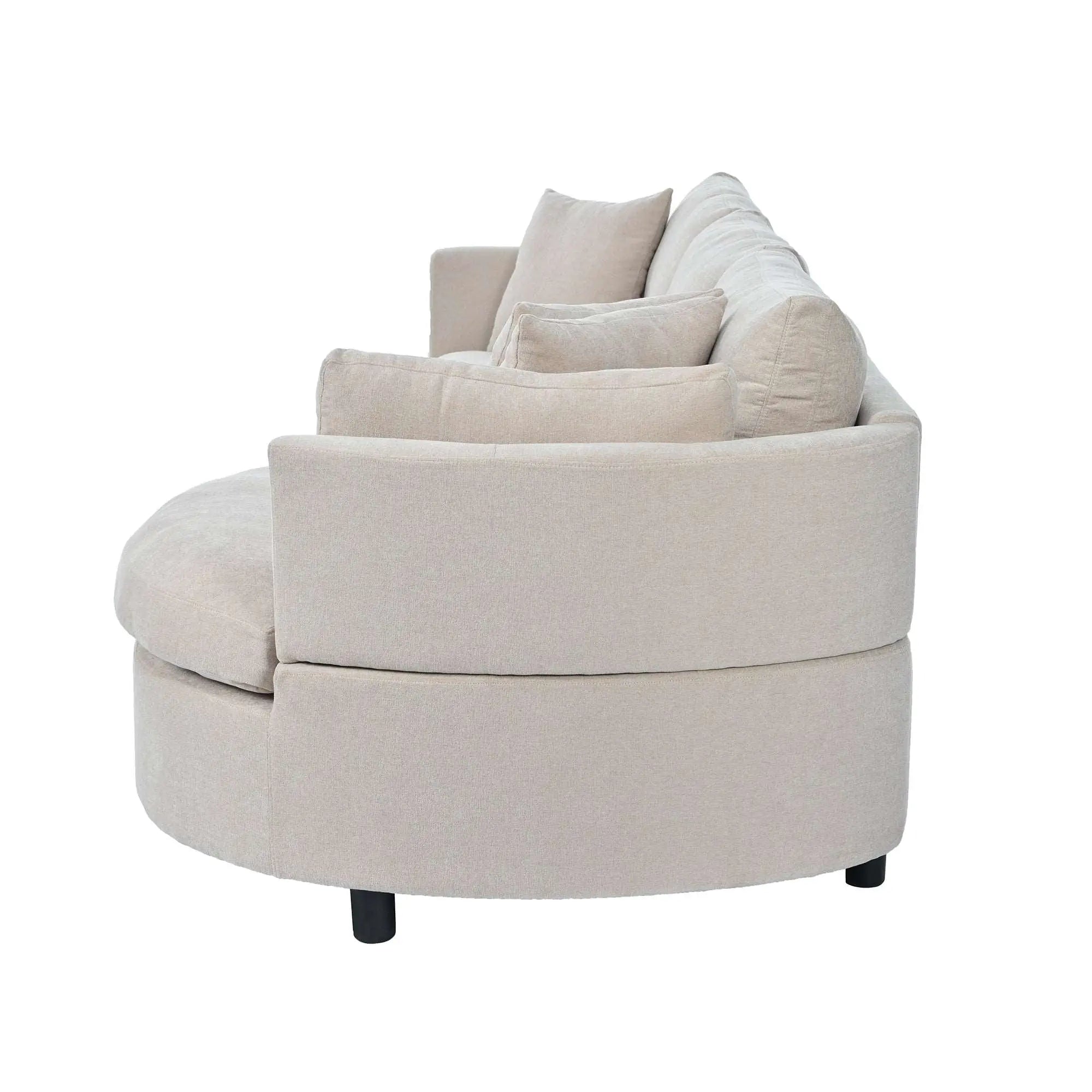 Bellemave® 111.4" Three Indoor Cushioned Combination Sofas with Three Pillows and Curved Seat - Bellemave