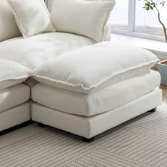 Bellemave® 112.2" L - Shape Chenille Upholstered Sofa for Living Room Modern Luxury Sofa Couch with Ottoman and 5 Pillows - Bellemave
