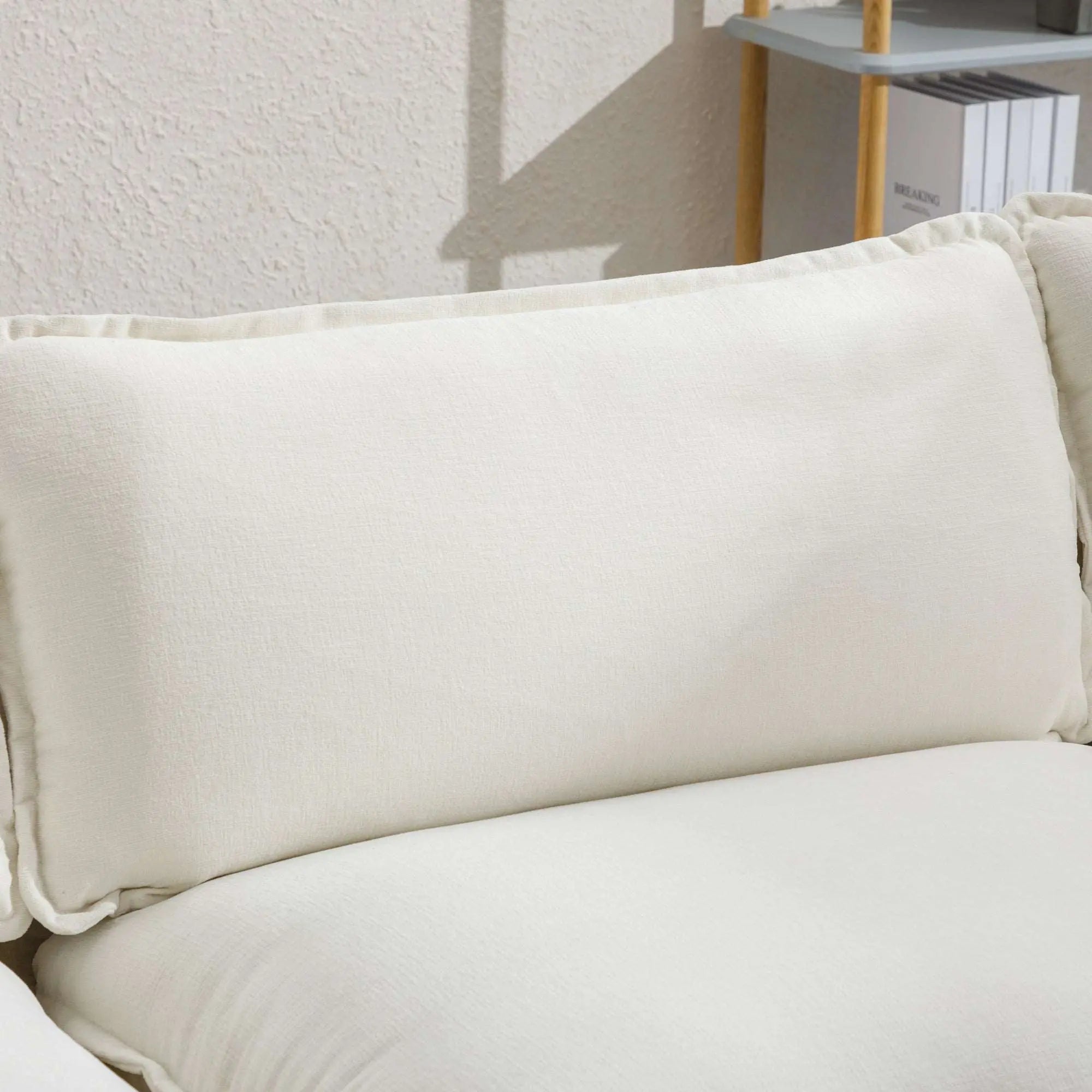 Bellemave® 112.2" L - Shape Chenille Upholstered Sofa for Living Room Modern Luxury Sofa Couch with Ottoman and 5 Pillows - Bellemave